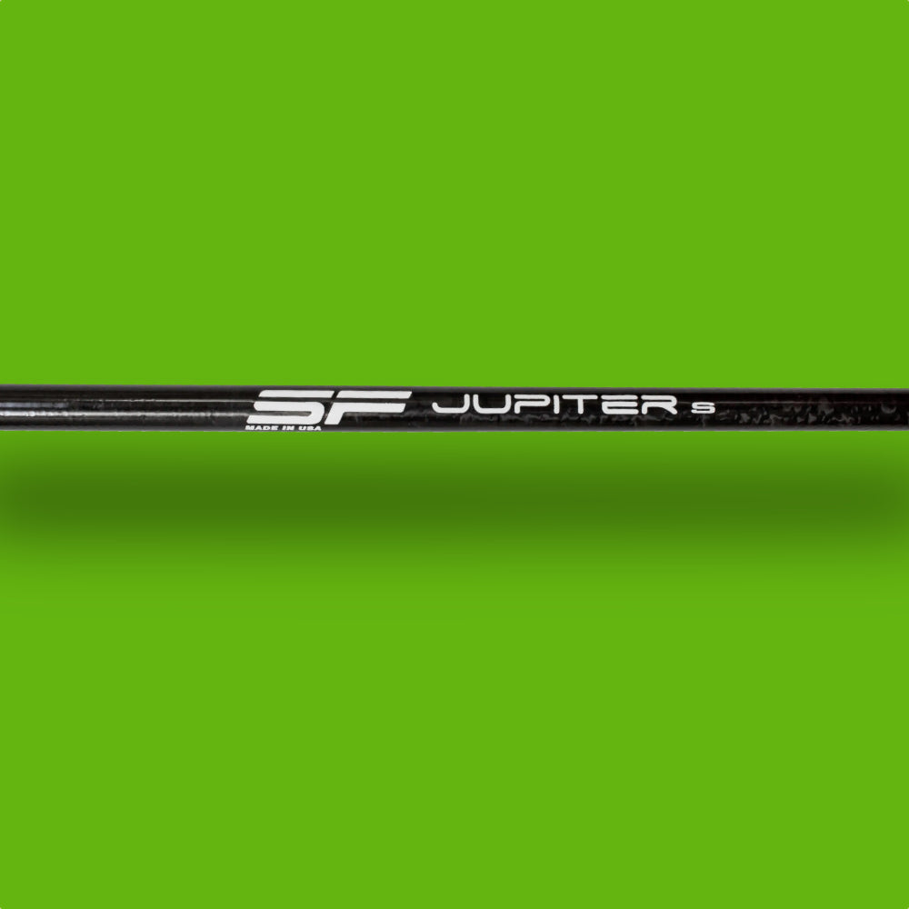 Closeup Of the JUPITER ONE PLUS 3 Wood Carbon Fiber Shaft Logo
